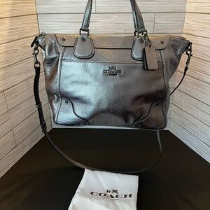 Coach Mickie Grain Leather Satchel